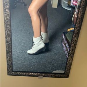 White combat boots